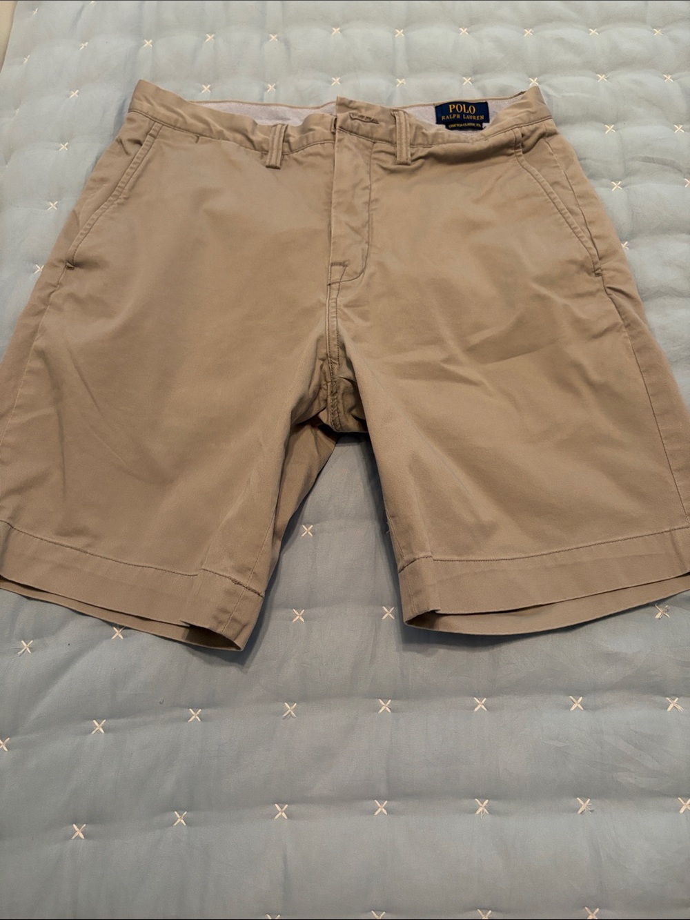 Polo by Ralph Lauren Tan Flat-Front Cotton Shorts size 30 waist